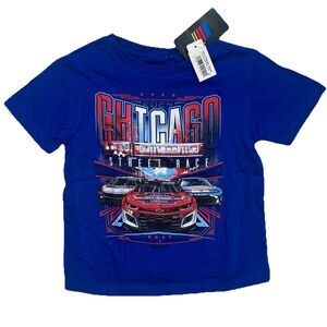 Nascar Chicago Street Race Kids T Shirt Blue‎ Event Shirt Size XXS New